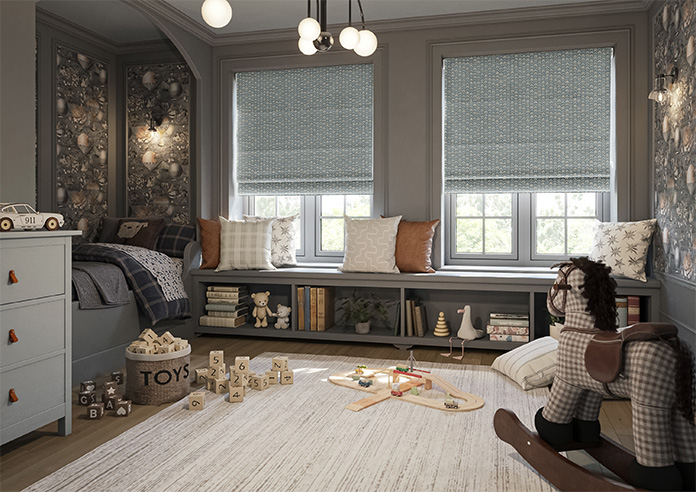 Rolling Hills Velvet, Charcoal - Twist&Fit Roman Blind - Image 6